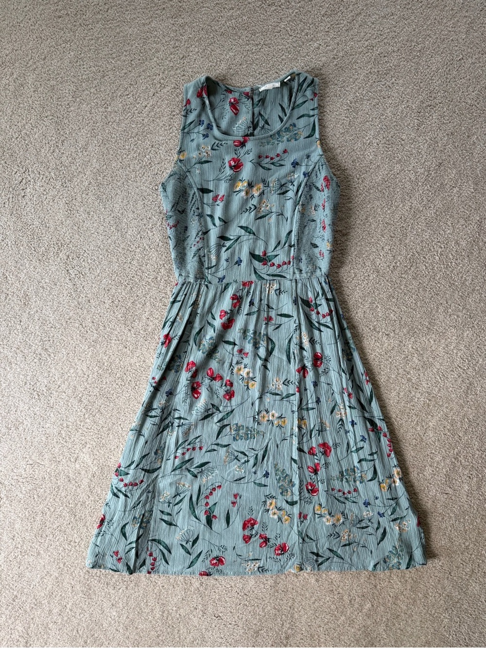 Fat Face Dress Floral Sleeveless Light Teal Blue Stretch Medium - Picture 1 of 13